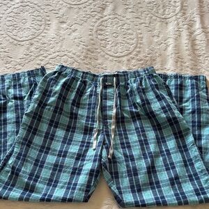 Gently loved Plaid Lounge Pants in Blue and Green by Michael Kors 100% Cotton